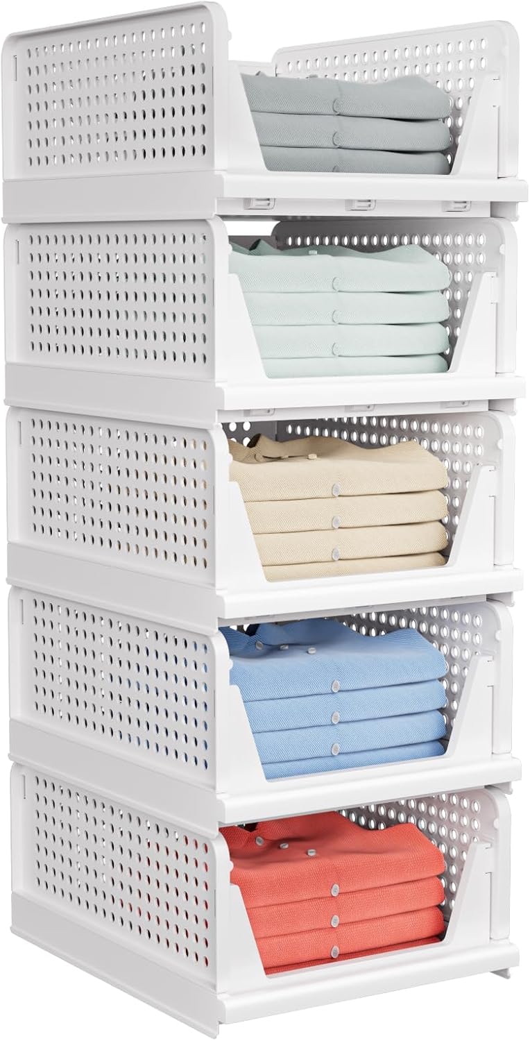 5-Pack Stackable Plastic Drawers