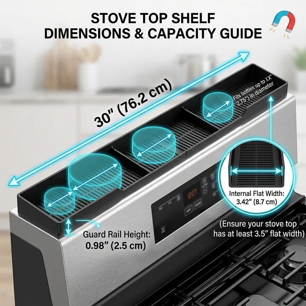 Black Silicone Stove Top Organiser