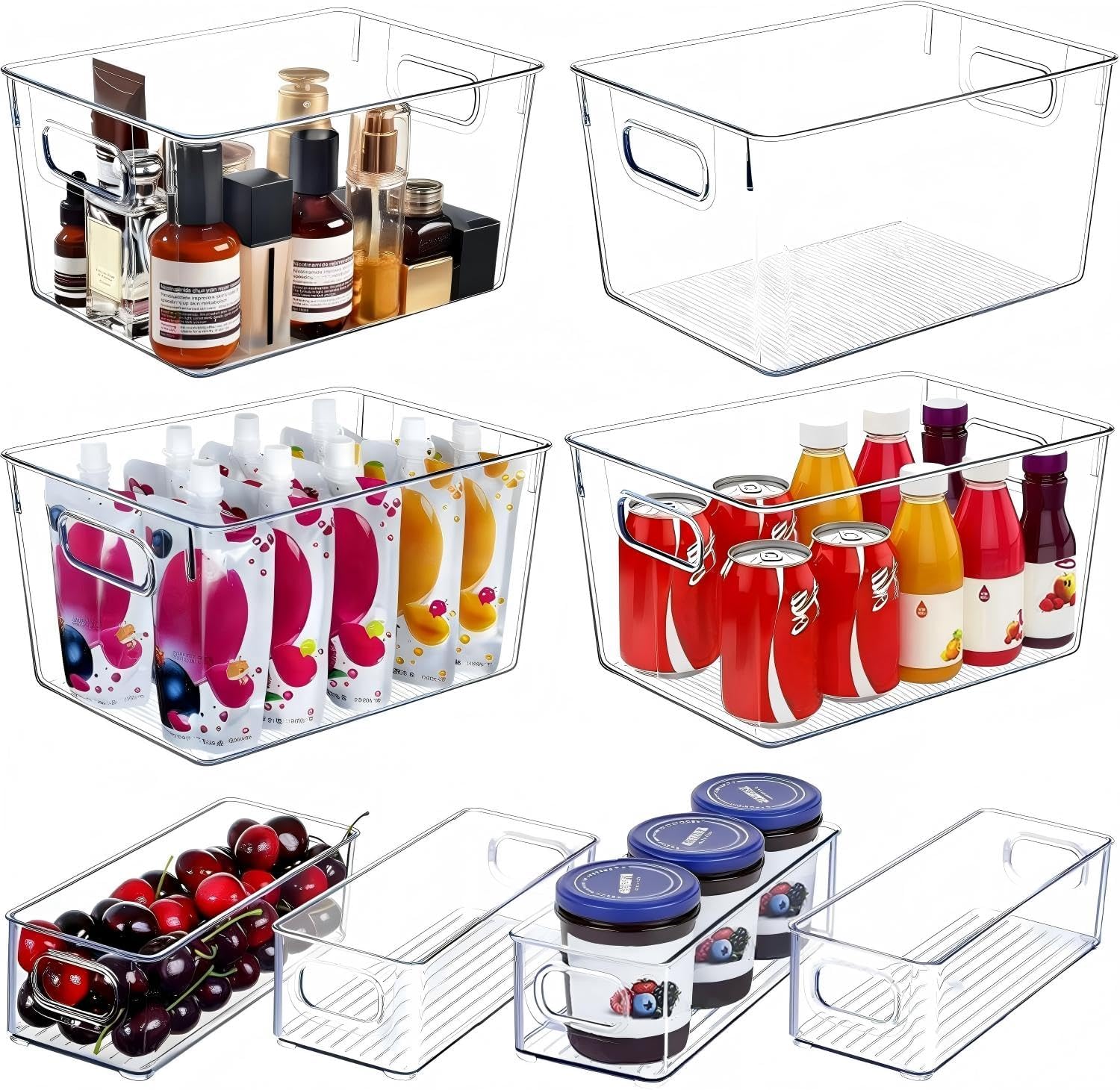 Eight-Piece Clear Storage Bin Set