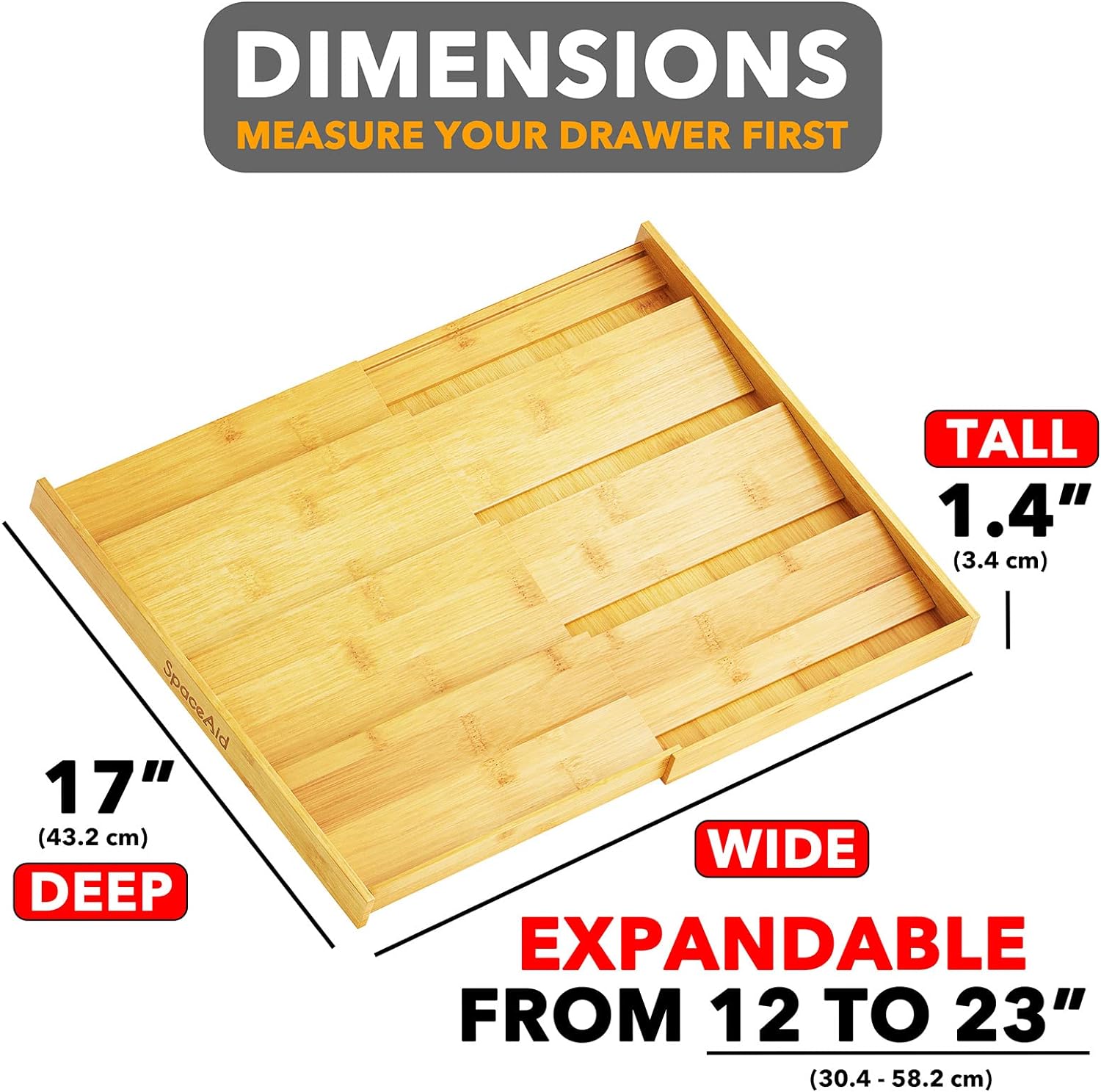 Expandable Bamboo Drawer Spice Rack