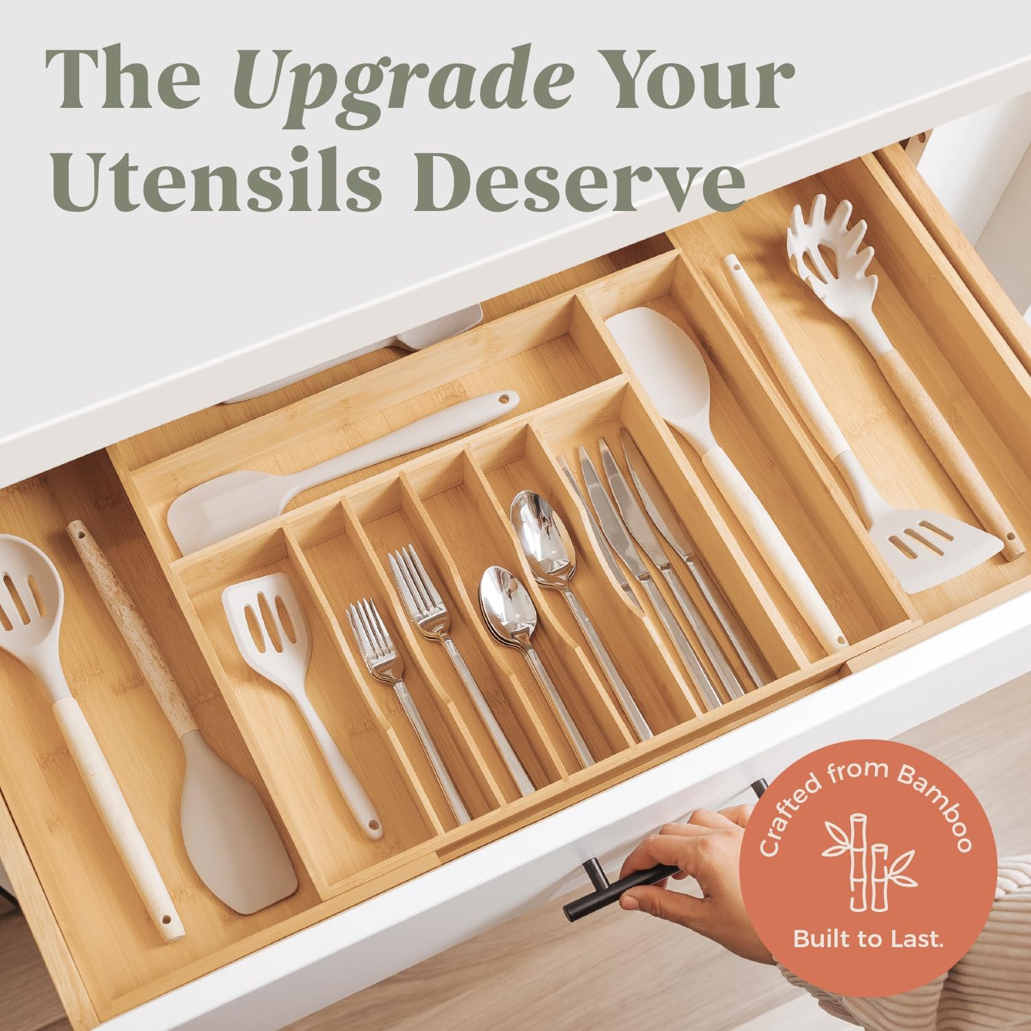 Expandable Bamboo Kitchen Drawer Divider