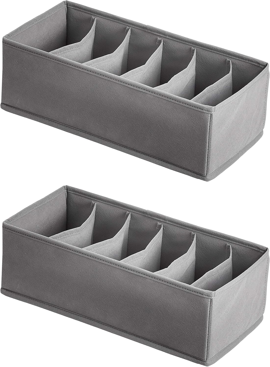 Four-Piece Grey Fabric Drawer Organisers