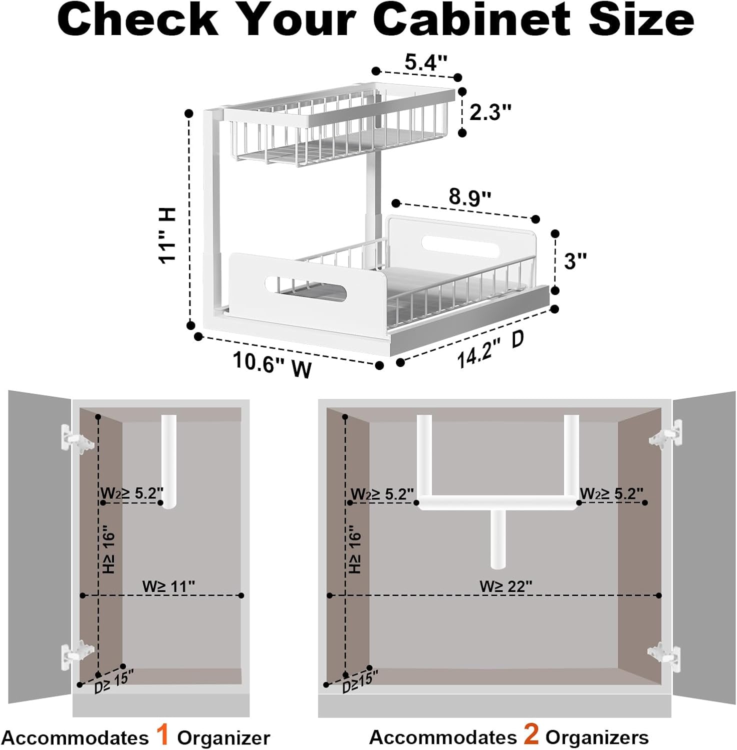 L-Shaped Two-Tier Pull Out Organiser