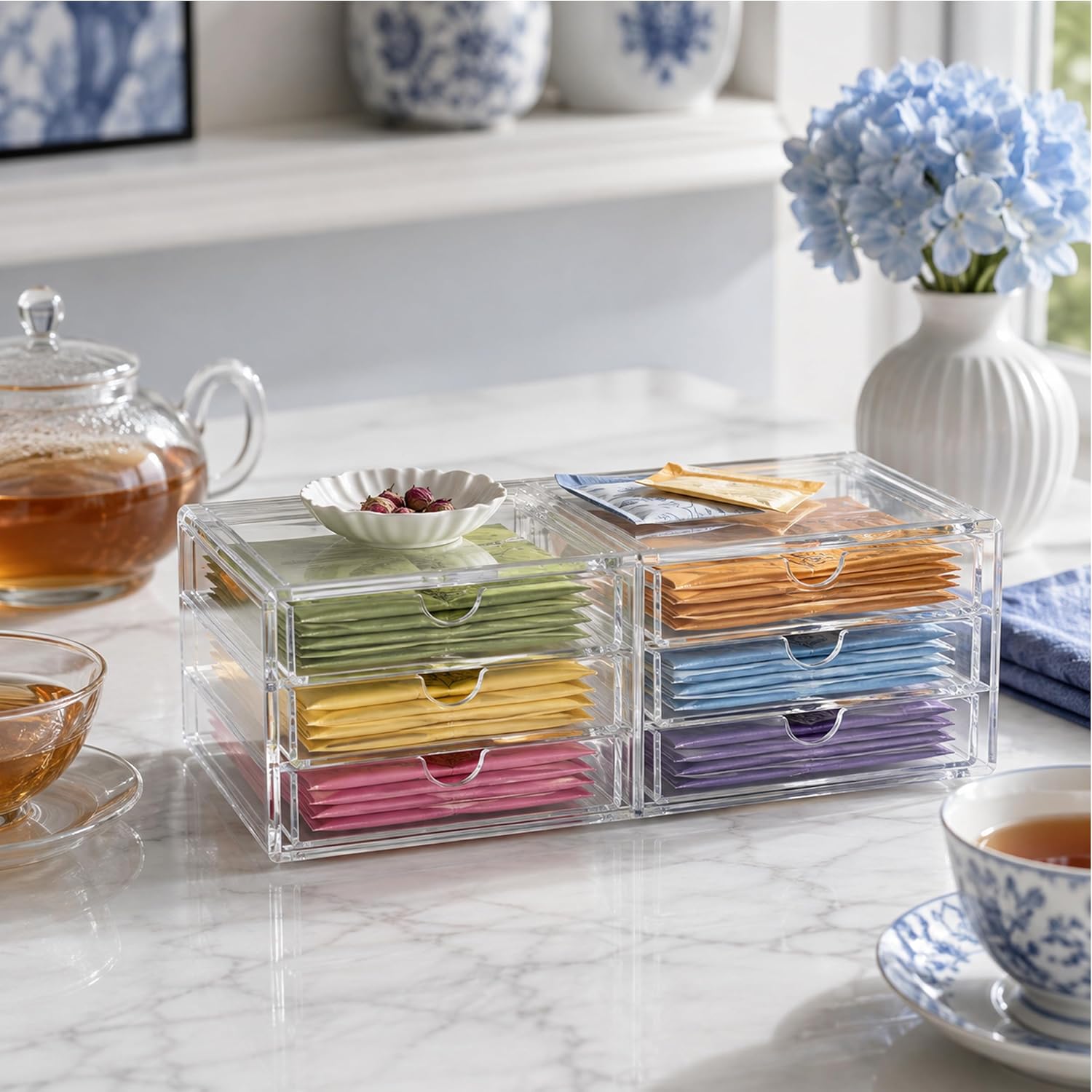 Six-Drawer Clear Packet Organiser