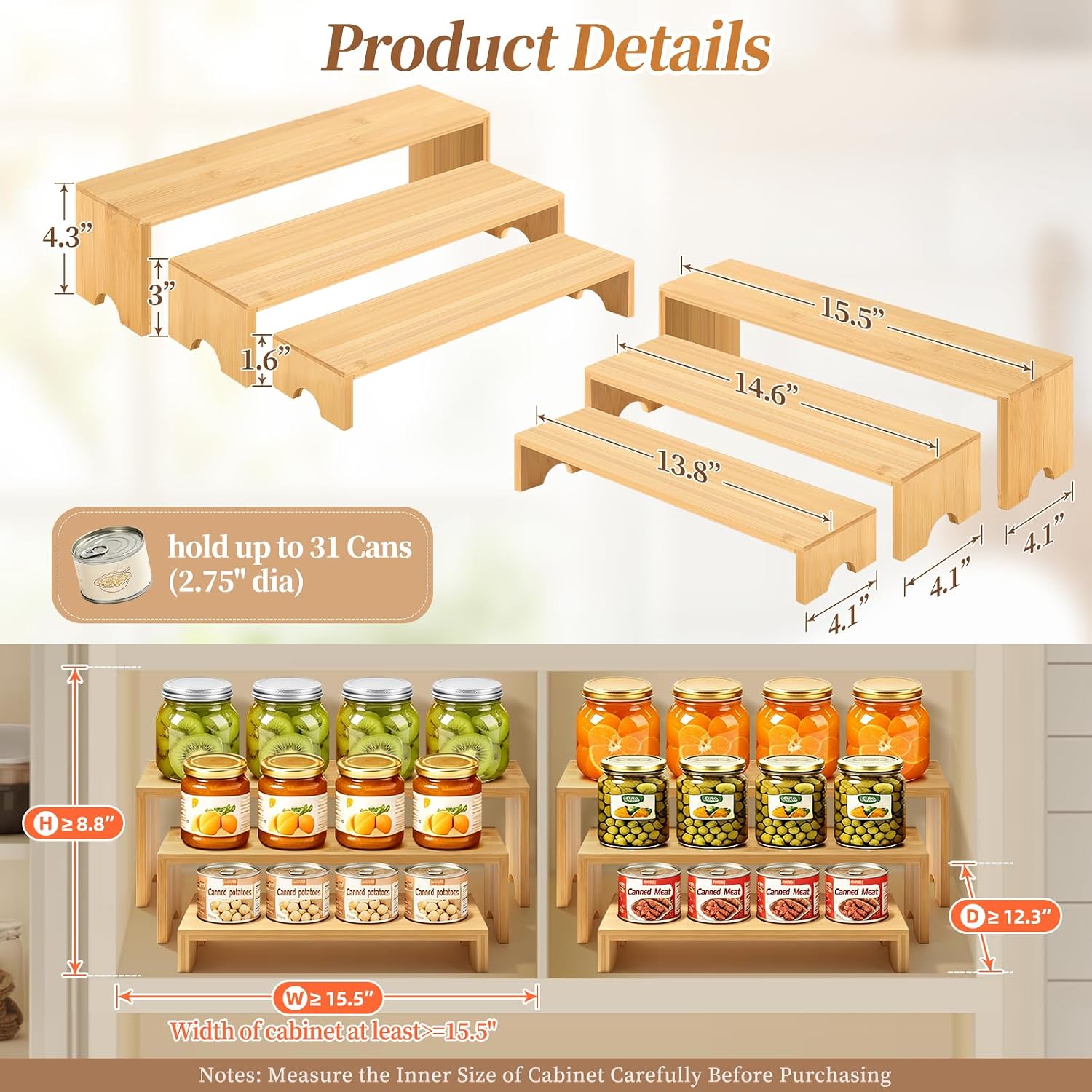 Six-Piece Tiered Shelf Organiser Set