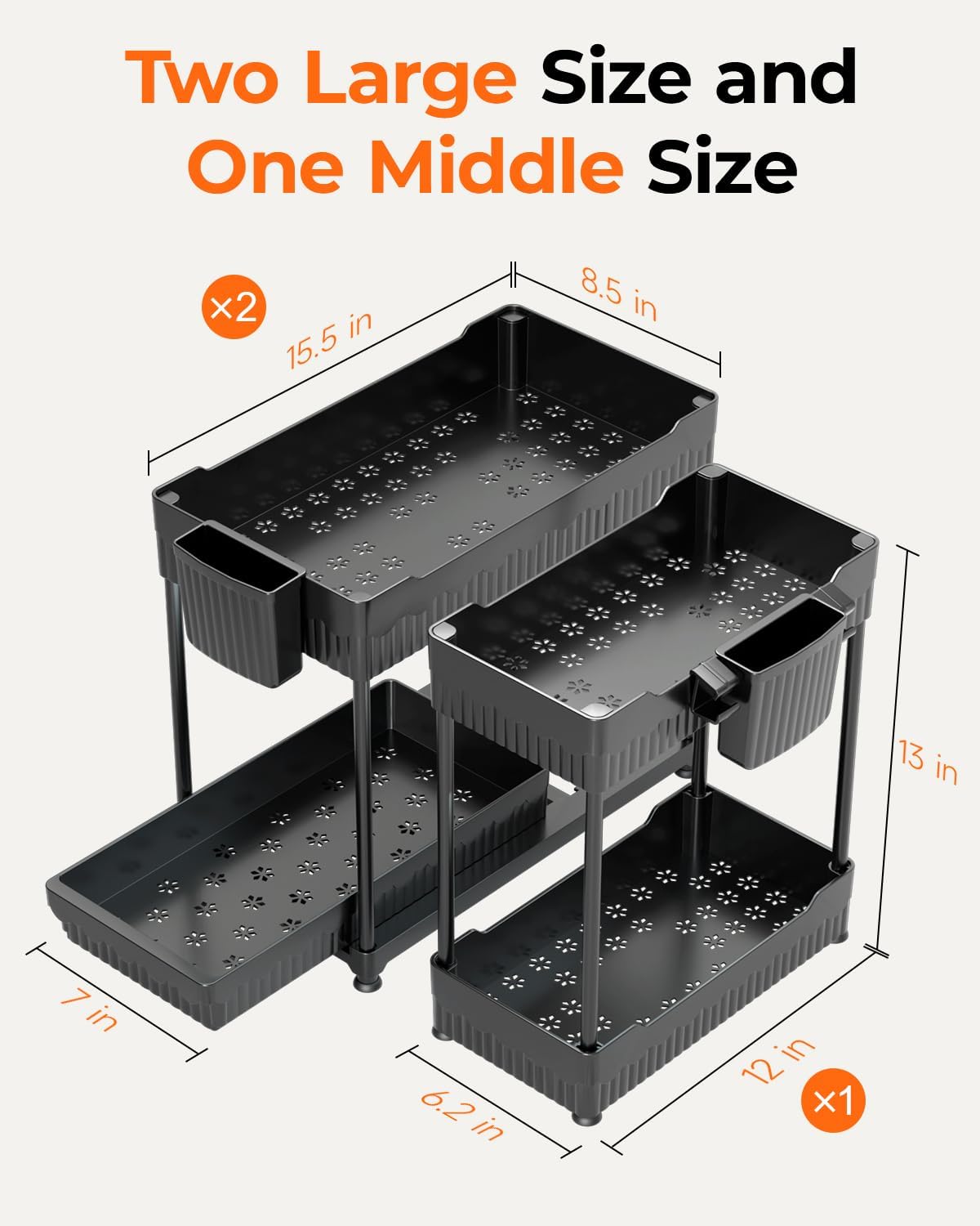 Three-Pack 2-Tier Under Sink Organisers