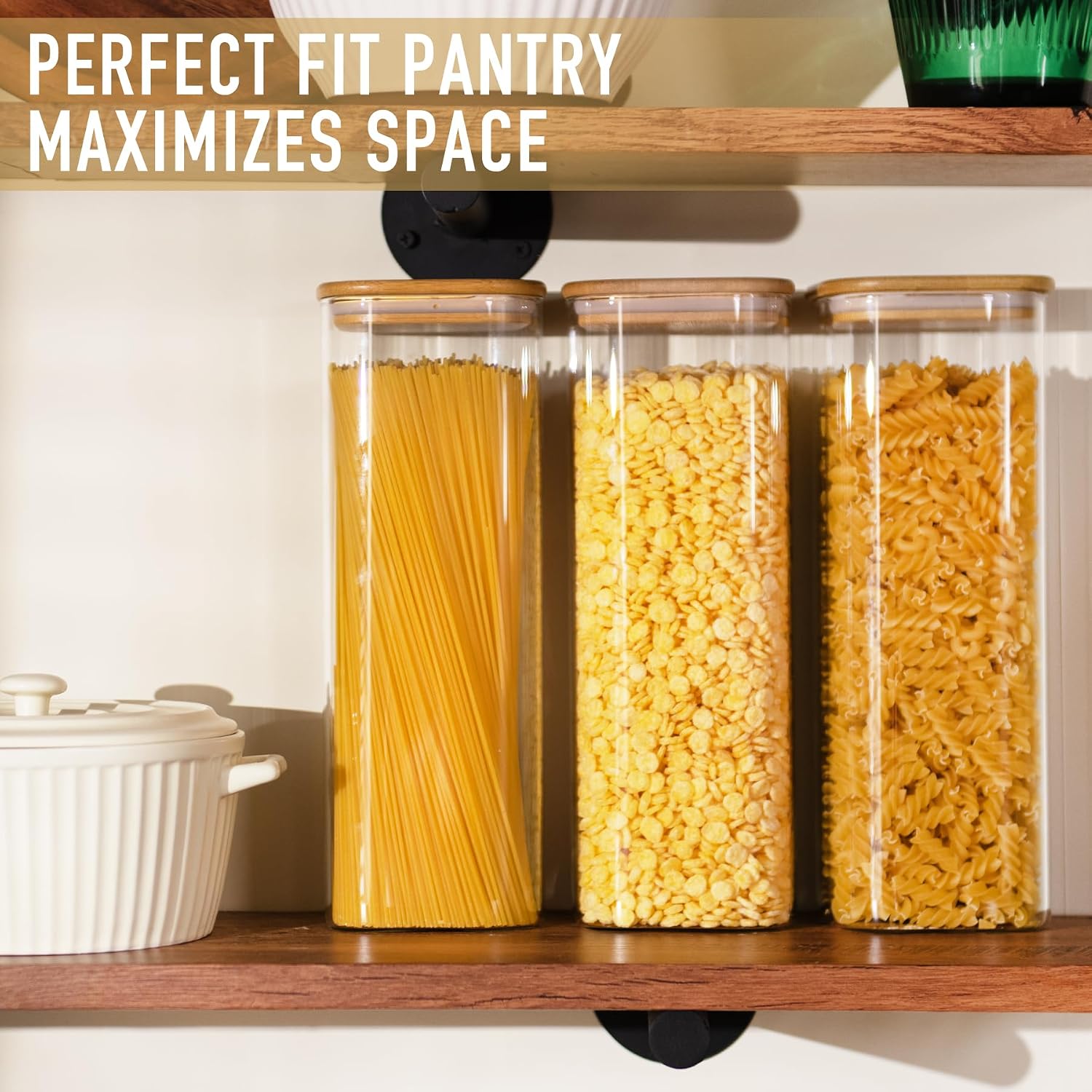 Three-Piece Glass Food Canister Set