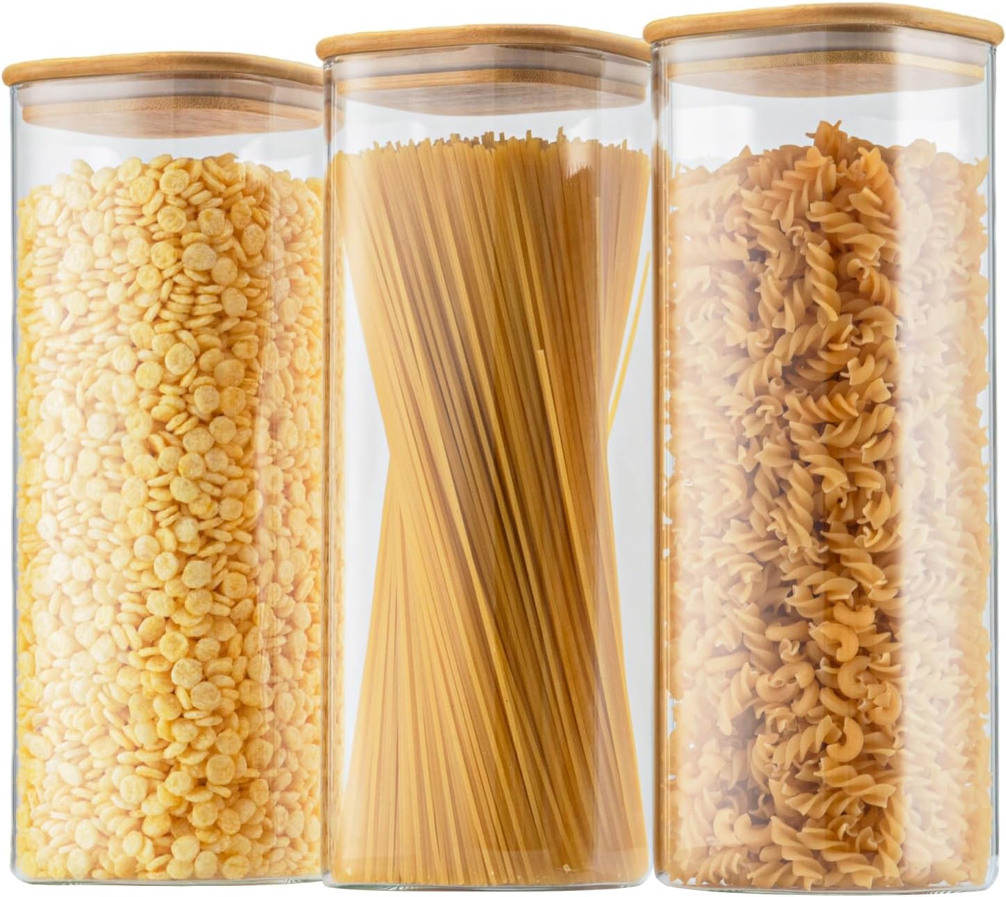 Three-Piece Glass Food Canister Set