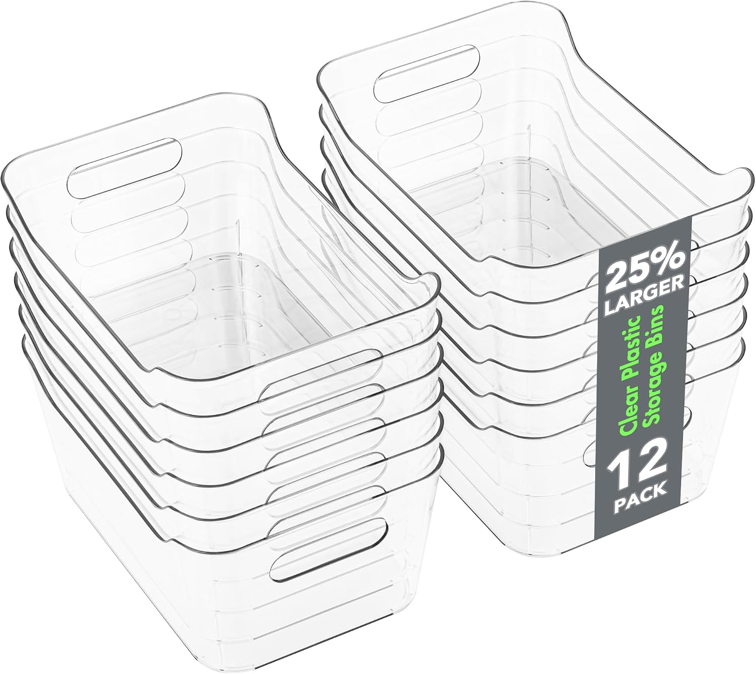 Twelve-Pack Clear Storage Bins