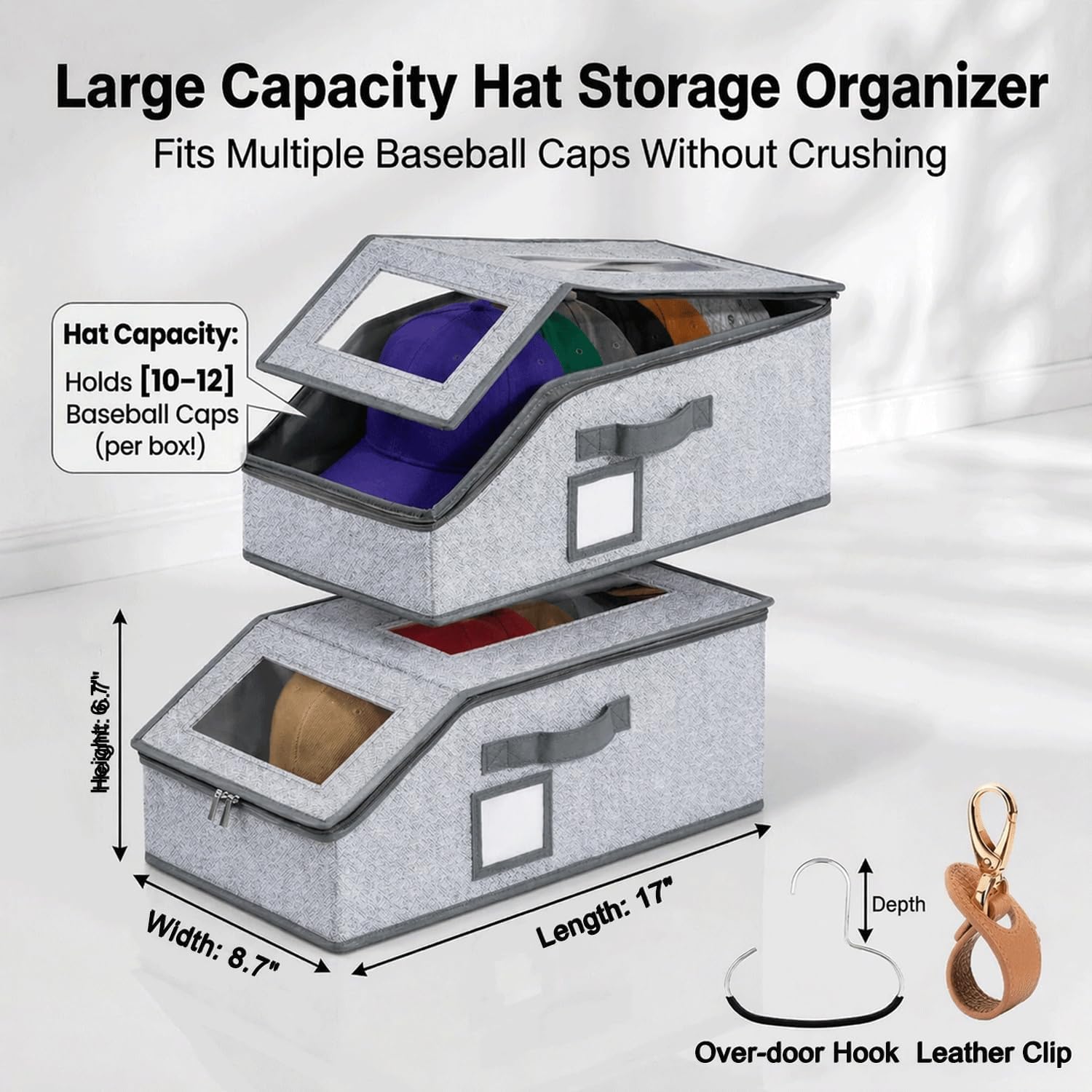 Two-Pack Fabric Hat Boxes