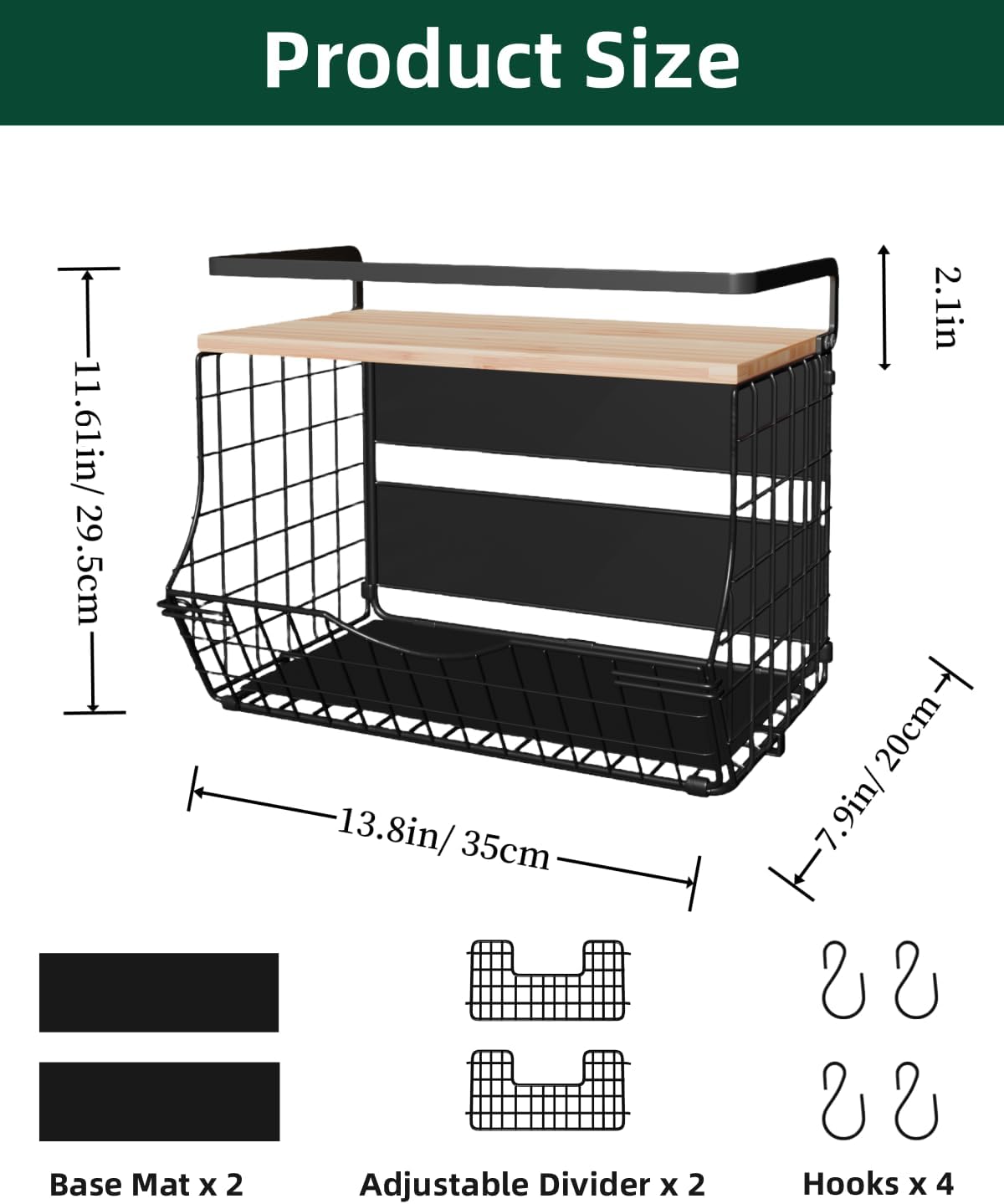 Two-Pack Magnetic Storage Baskets
