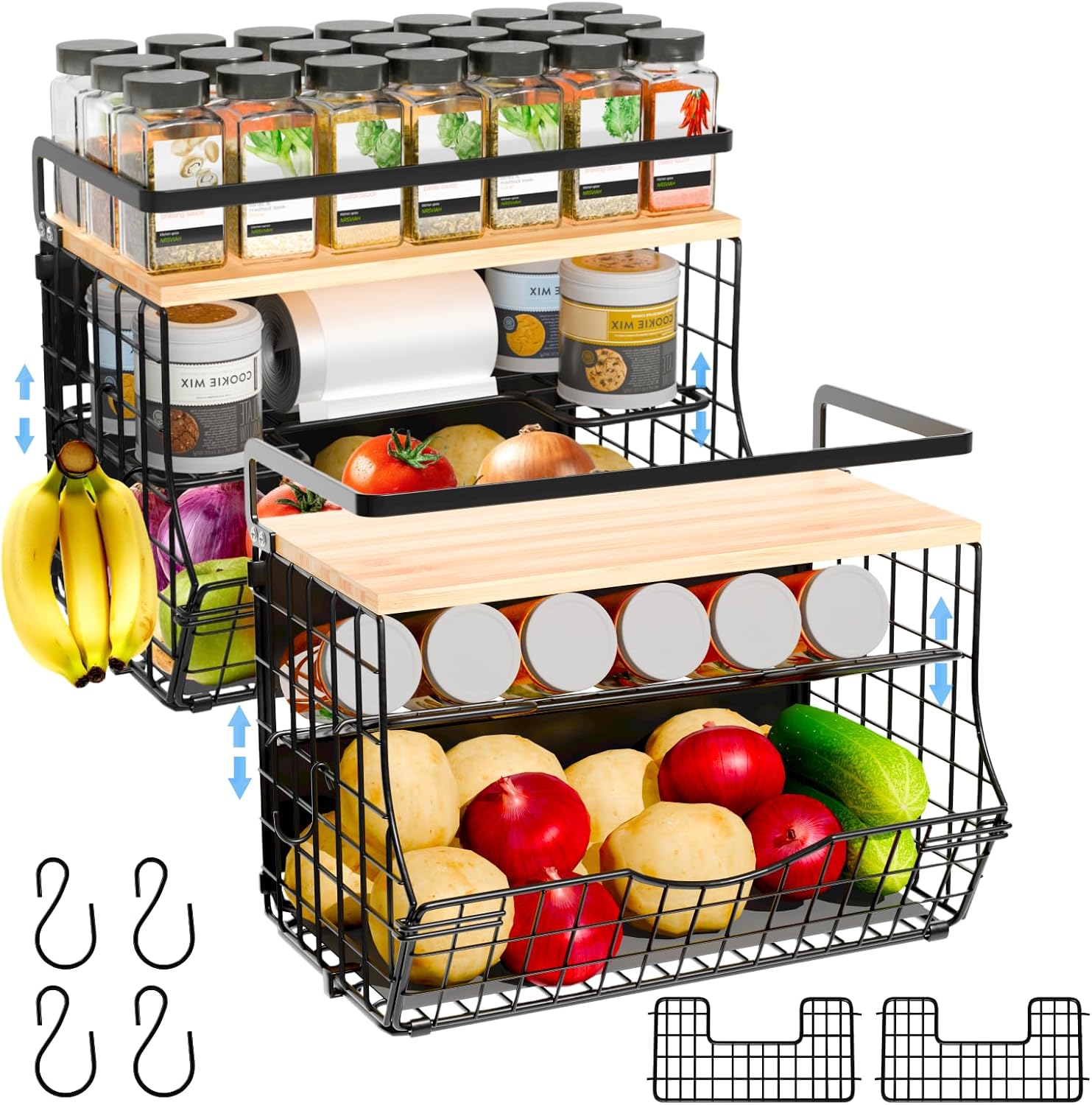 Two-Pack Magnetic Storage Baskets